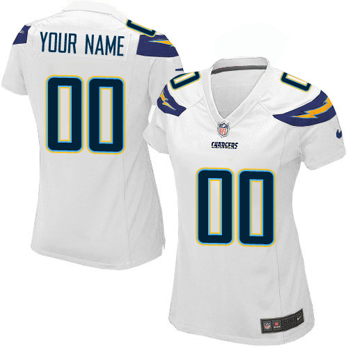 Women's Elite Nike Jersey White Road - Customized NFL Los Angeles Chargers